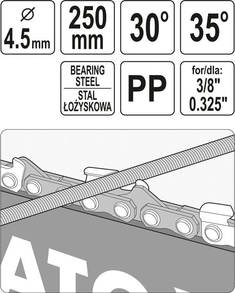 CHAIN SAW FILE WITH GUIDE 4.5MM (YT-85036)