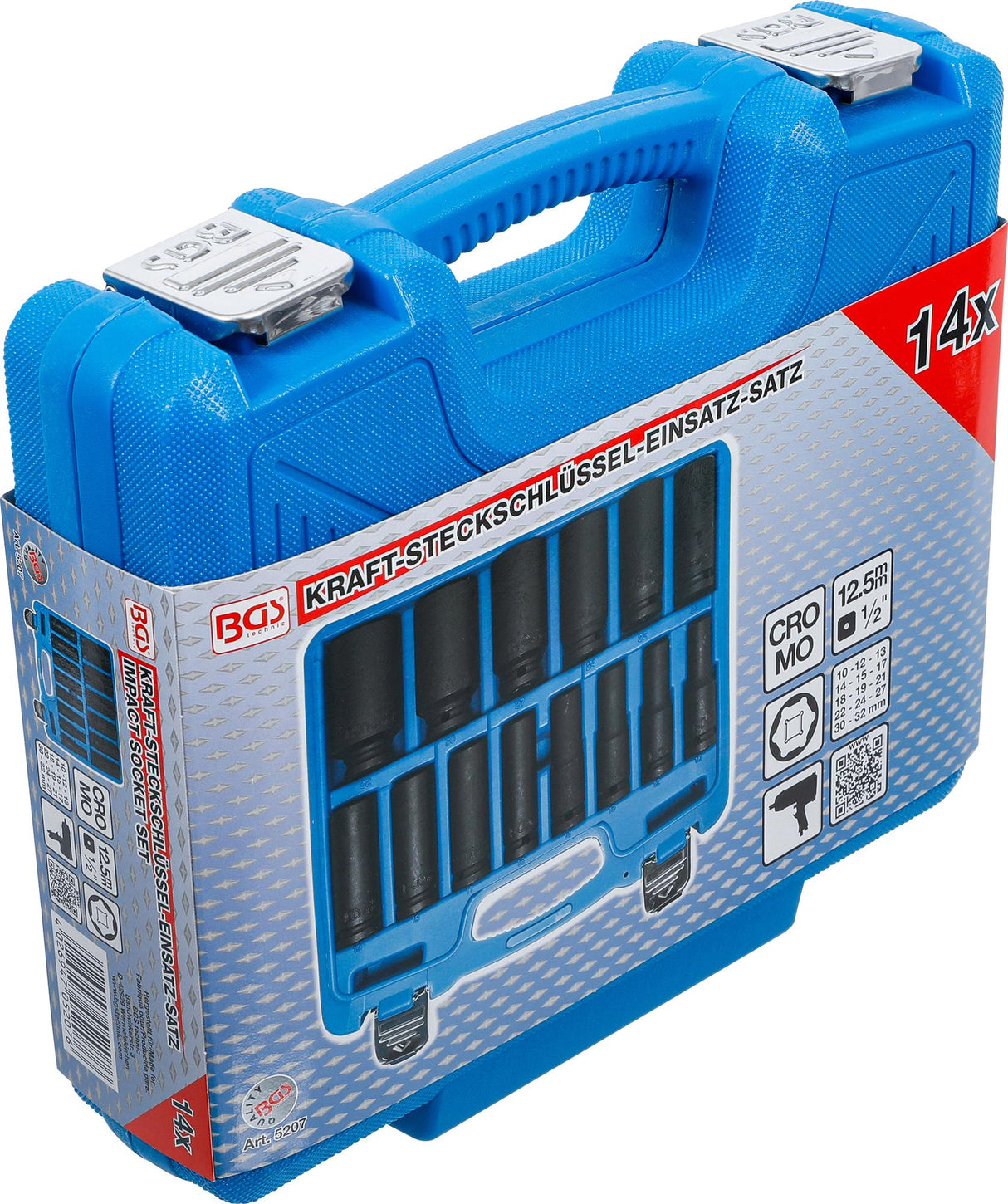 IMPACT SOCKET SET, HEXAGON | 12.5 MM (1/2") DRIVE | 10 - 32 MM | 14 PCS. (5207)