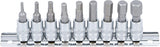 BIT SOCKET SET | 6.3 MM (1/4") DRIVE | INTERNAL HEXAGON 3/32" - 3/8" | INCH SIZES | 9 PCS. (2749)