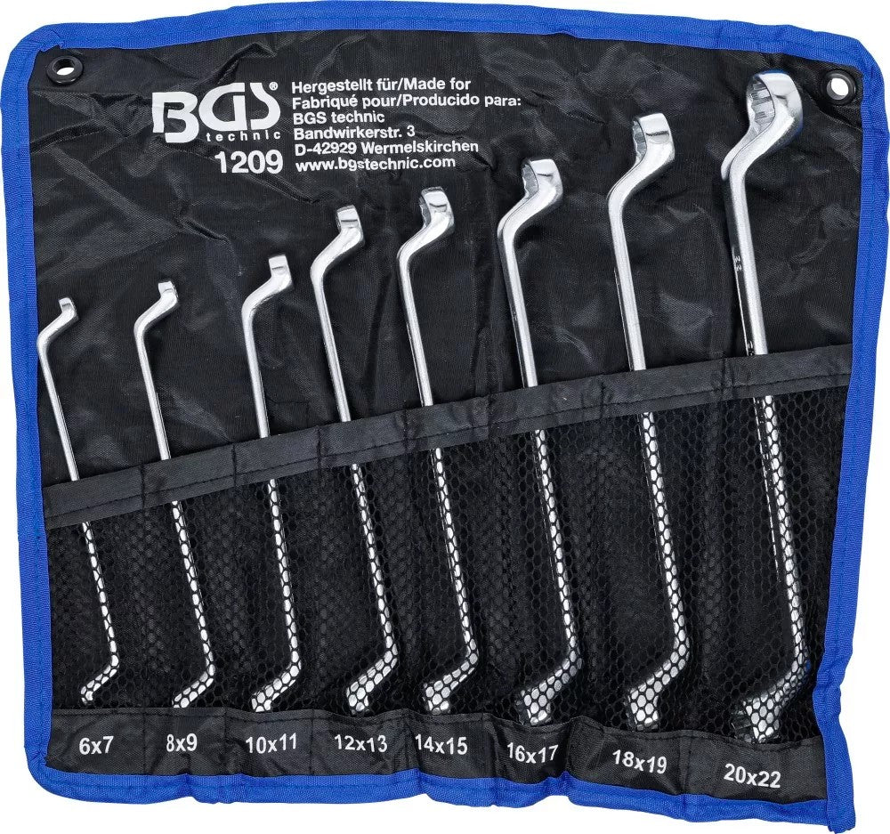 DOUBLE RING SPANNER SET | OFFSET | 6 X 7 - 20 X 22 MM | 8 PCS. (1209)