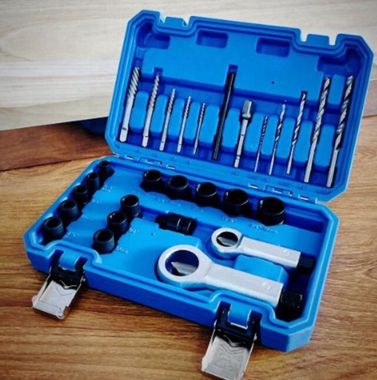 BOLT AND NUT EXTRACTOR SET WITH CUTTERS | CR-MO | 28 PCS. (BE28S)