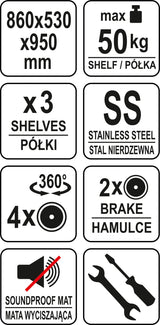 SERVICE TROLLEY 3 TIERS ROUND (YG-09091)