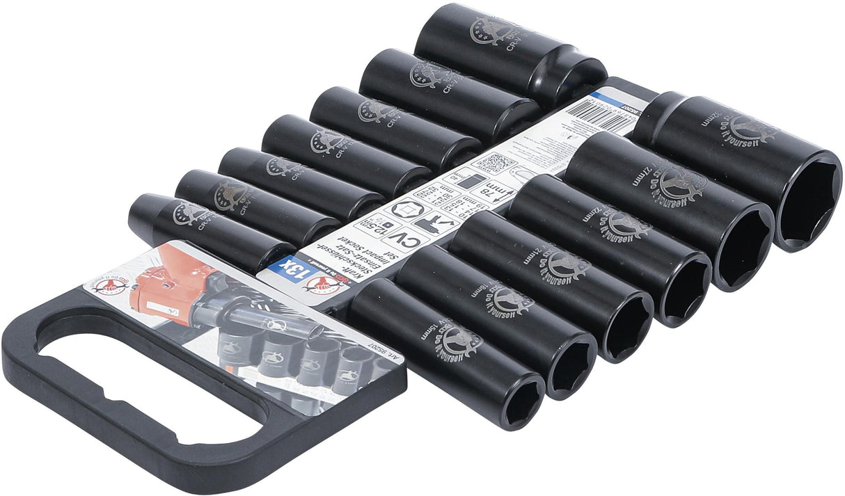 IMPACT SOCKET SET | 12.5 MM (1/2") DRIVE | 10-32 MM | 13 PCS. (95207)