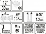 CHAIN FOR CHAINSAW 3/8" / 0,05" 12" (YT-84949)