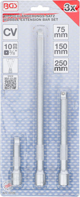 "WOBBLE" EXTENSION BAR SET | 10 MM (3/8") | 75 / 150 / 250 MM | 3 PCS. (2239)