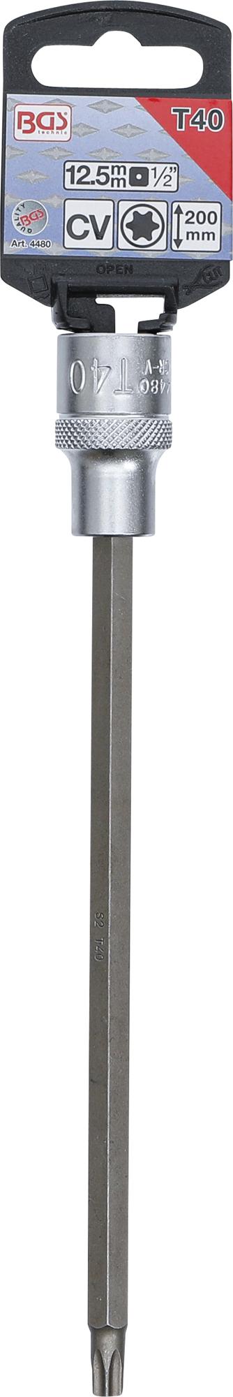 BIT SOCKET | LENGTH 200 MM | 12.5 MM (1/2") DRIVE | T-STAR (FOR TORX) T40 (4480)