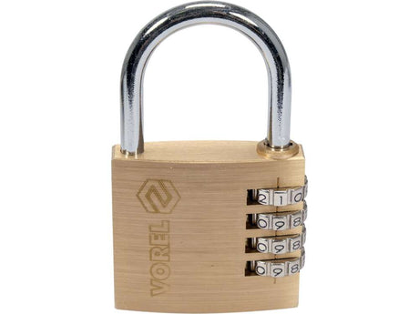PADLOCK WITH 4-RING COMBINATION LOCK. (77609)