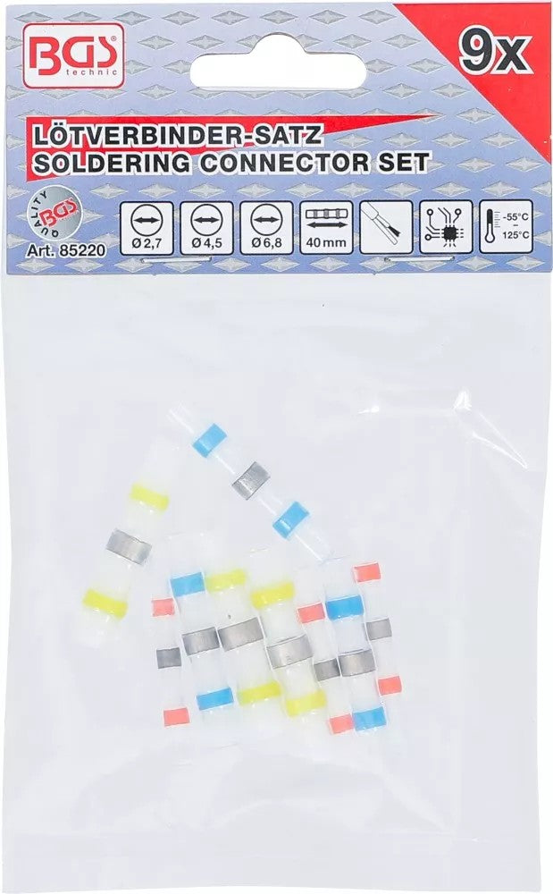 SOLDERING CONNECTOR ASSORTMENT | WITH SHRINK TUBE | 9 PCS. (85220)