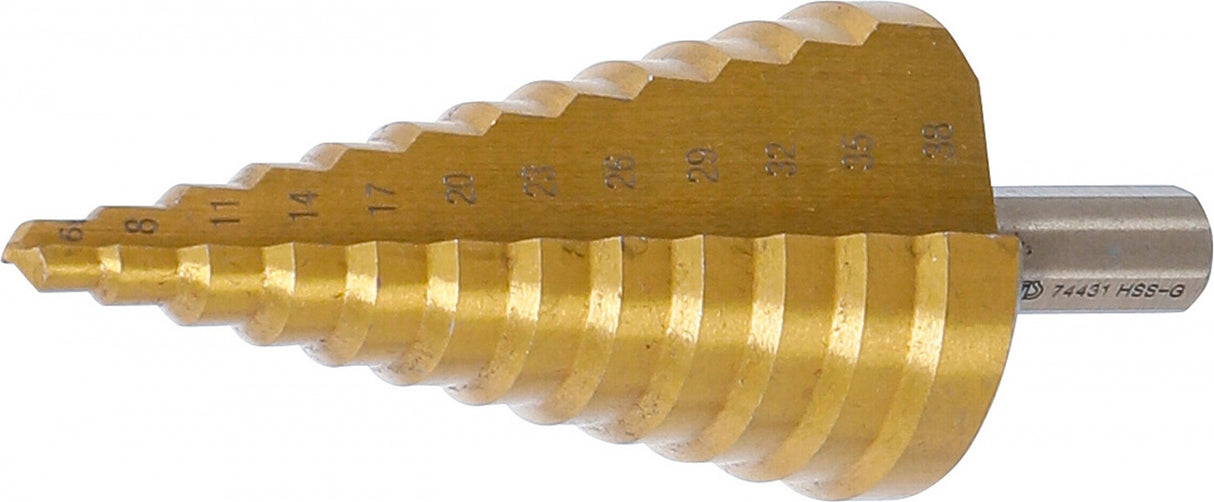 STEP DRILL | TITANIUM-NITRIDED | Ø 6 - 38 MM (74431B)