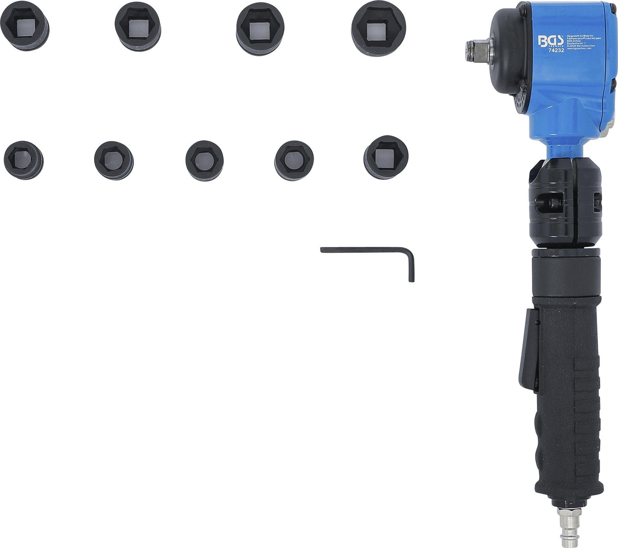 AIR IMPACT WRENCH | ANGLED AND IMPACT SOCKET SET | 12.5 MM (1/2") | 650 NM | 10 PCS. (74348)