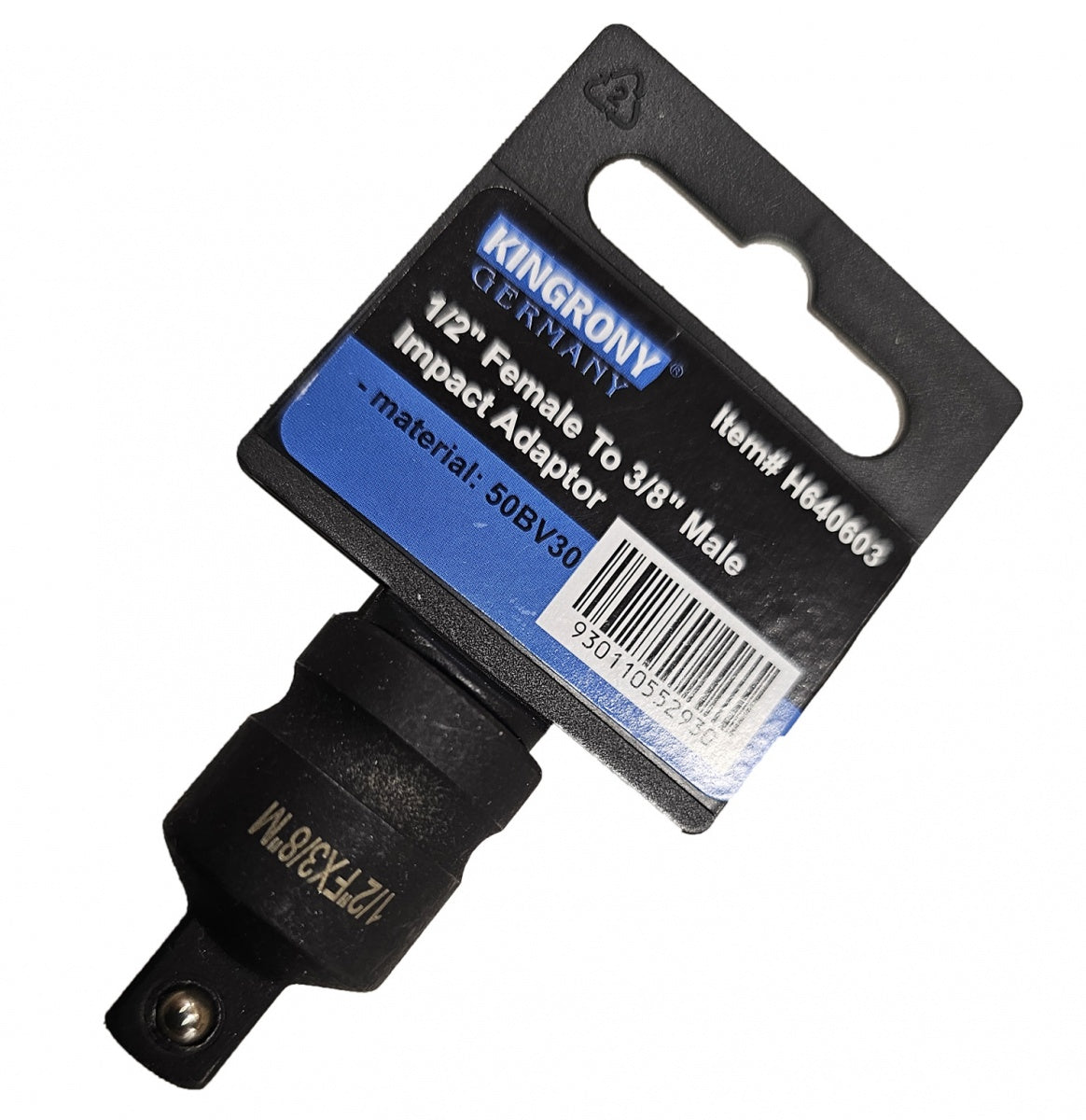 IMPACT ADAPTER | 12.5 MM (1/2") INTERNAL SQUARE - 10 MM (3/8") EXTERNAL SQUARE (H640603)