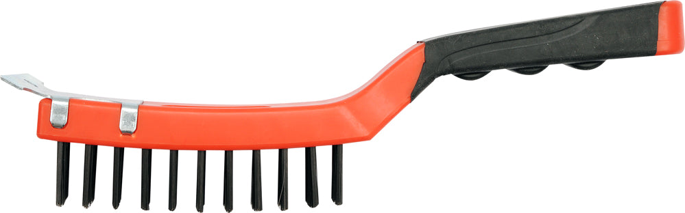 WIRE BRUSH 4X11 ROWS L=290MM W. SCRAPER (YT-6333)