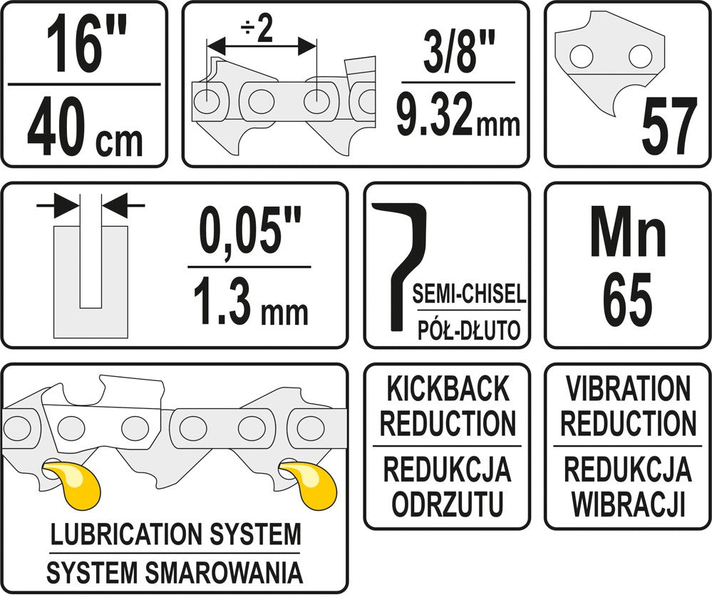 CHAIN 16" 3/8" (YT-84954)
