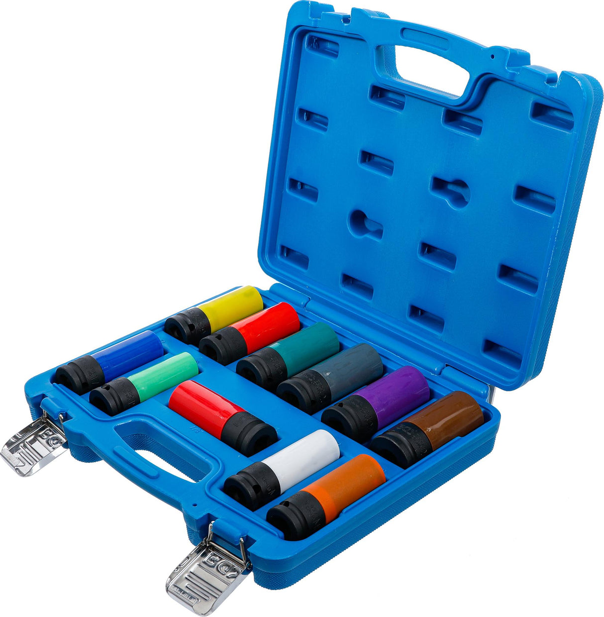 PROTECTIVE IMPACT SOCKET SET | 12.5 MM (1/2") DRIVE | 15 - 27 MM AND SPECIAL WHEEL NUTS | 11 PCS. (74254)