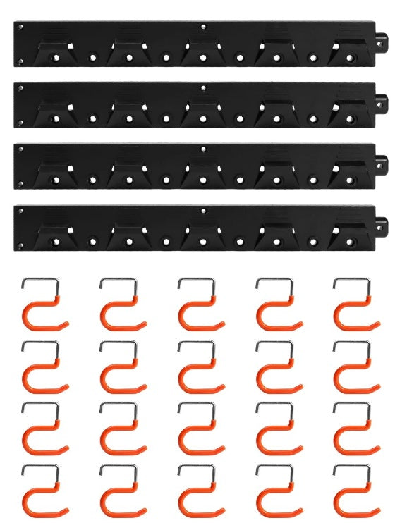 WALL-MOUNT TOOL HOLDERS (WITHOUT TOOLS) | 20 HOOKS | 4 PCS. X 40 CM | 160 CM (TH64)