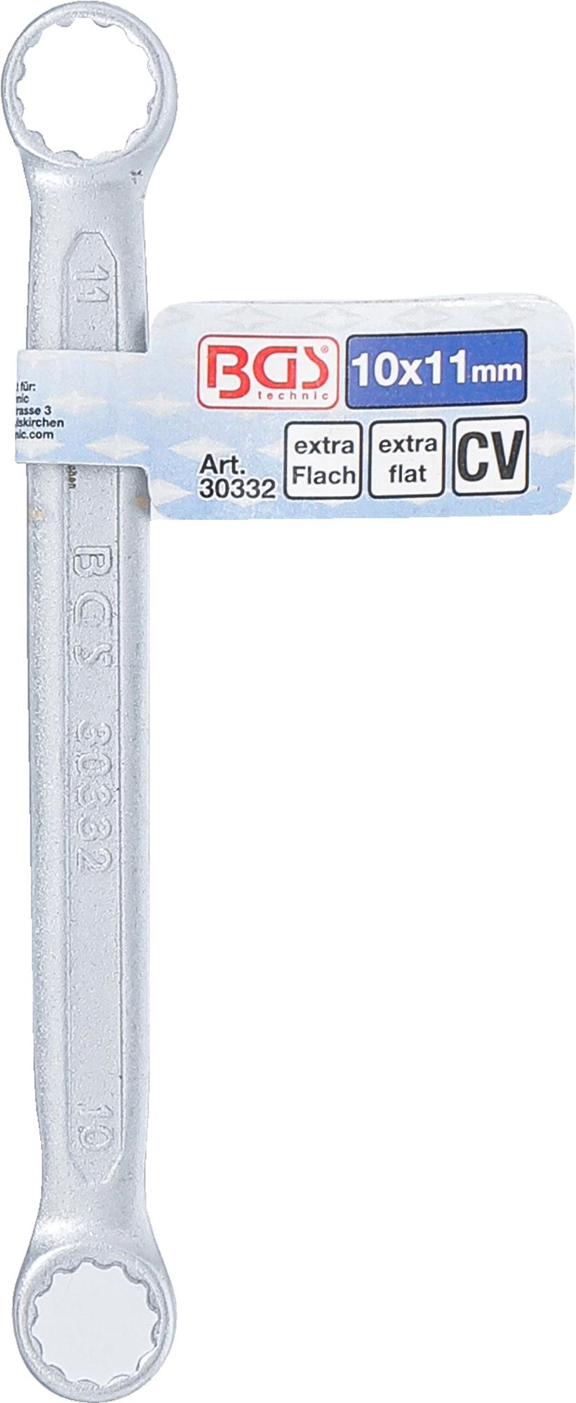 DOUBLE RING SPANNER | EXTRA FLAT | 10 X 11 MM (30332)