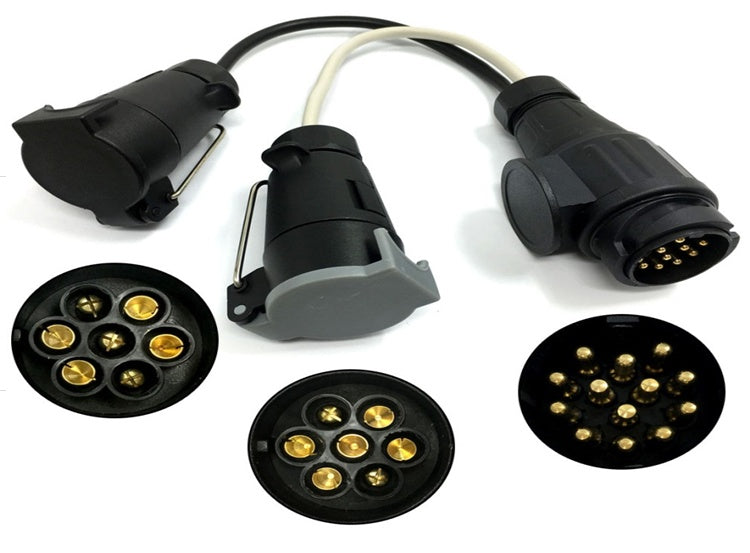 TRAILER CABLE 0.5 M, 2X7POL SOCKETS + 13POL PLUG (TS7-13)