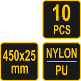 HOOK AND LOOP CABLE TIES 450MM 10PCS (73845)