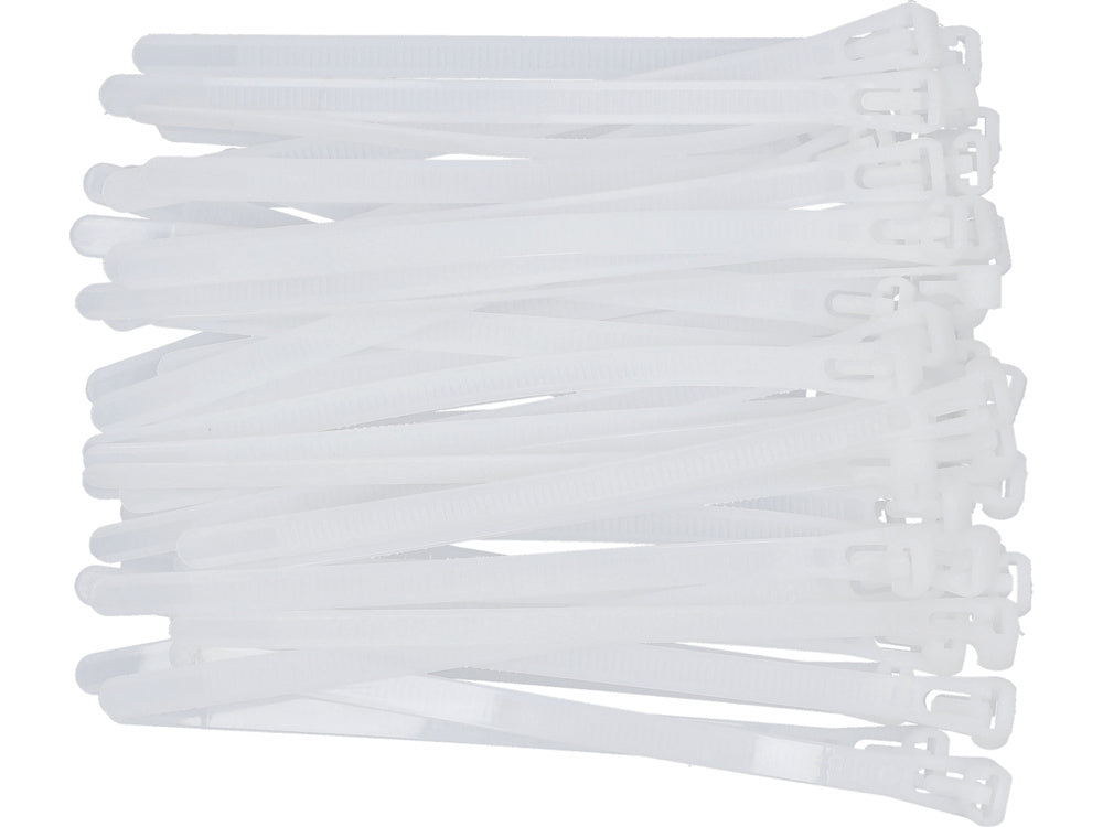RELEASABLE CAB TIES 7,6X150MM 50PCS WHI (YT-70662)