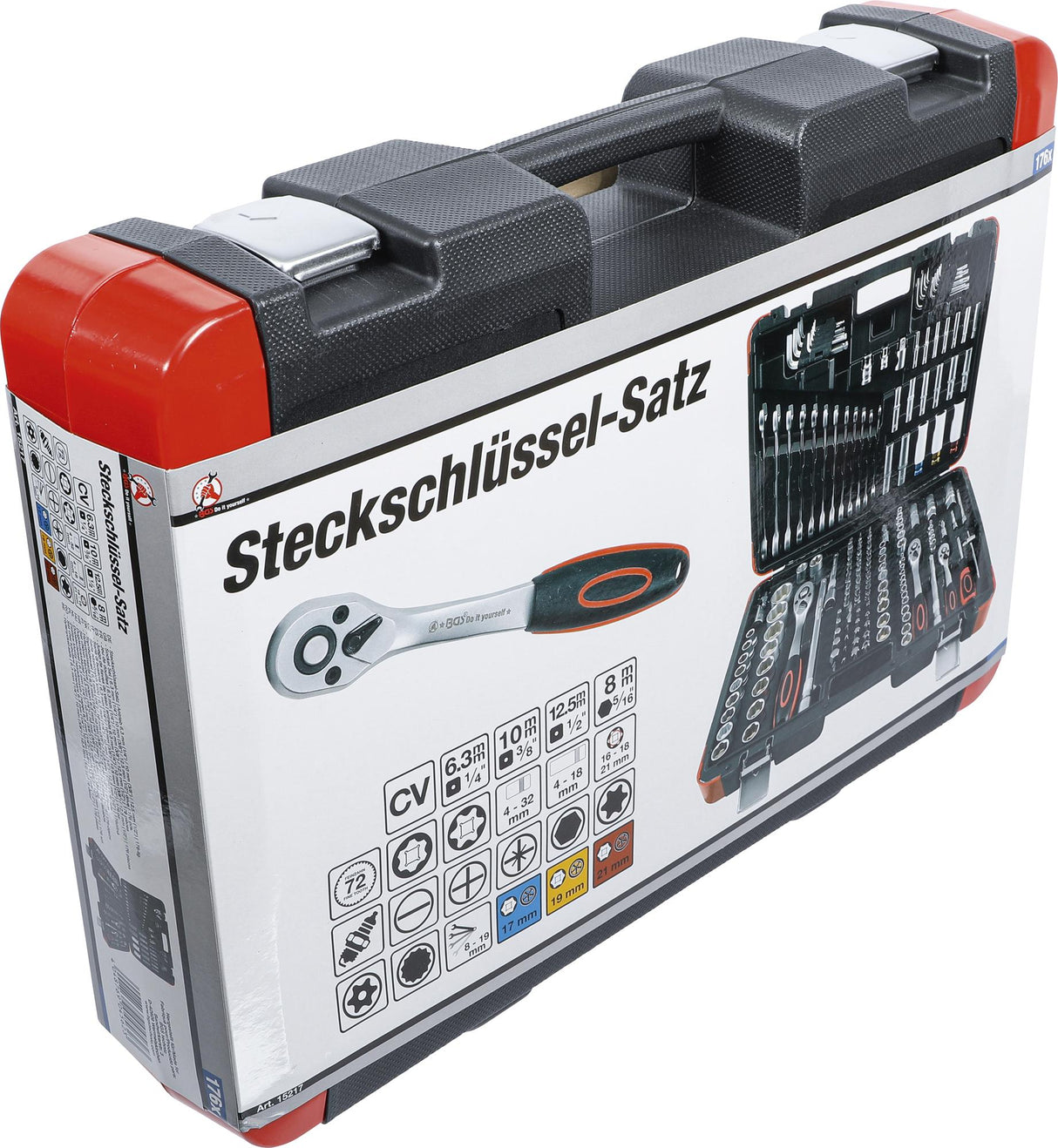 SOCKET SET | 6.3 MM (1/4") / 10 MM (3/8") / 12.5 MM (1/2") DRIVE | 176 PCS. (15217)