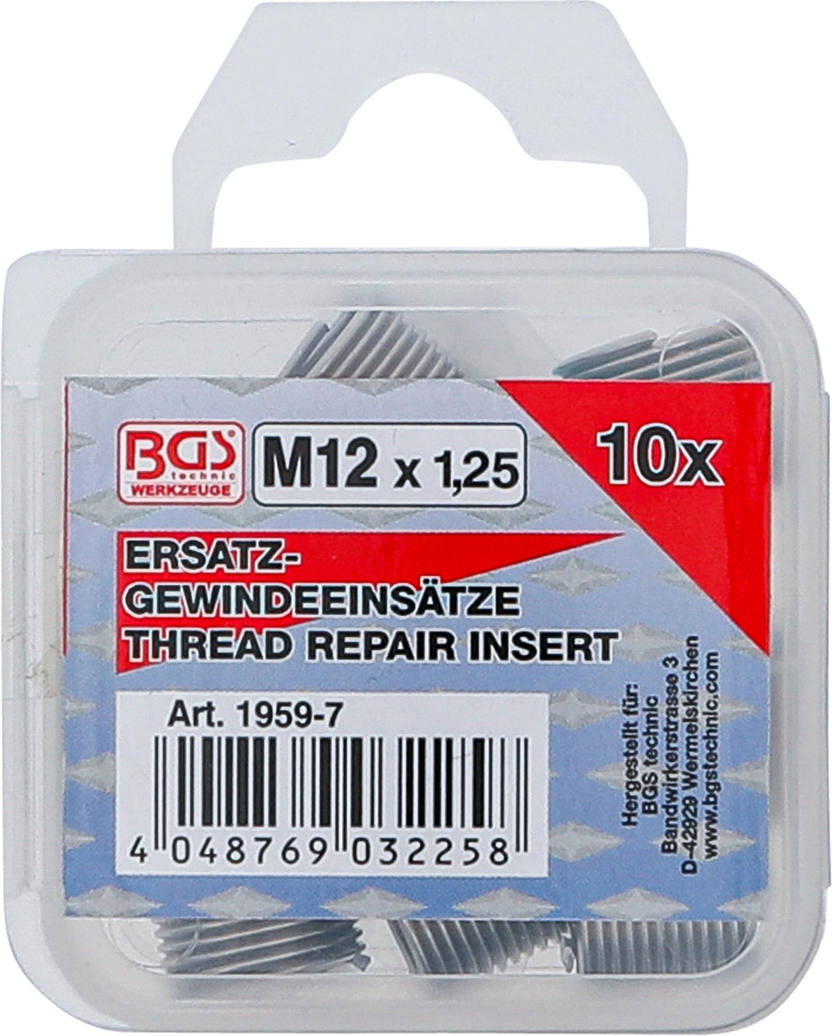 REPLACEMENT THREAD INSERTS | M12 X 1.25 | 10 PCS. (1959-7)
