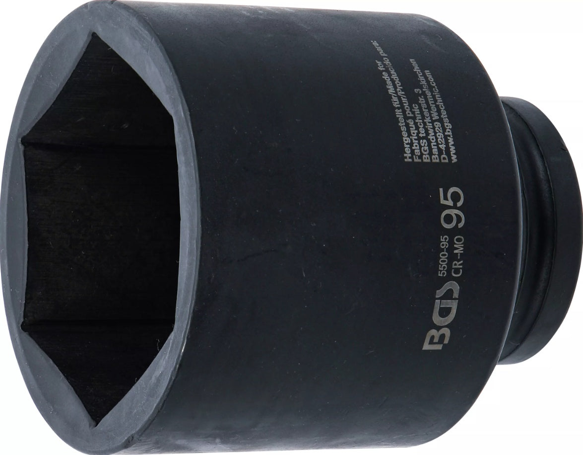 IMPACT SOCKET HEXAGON, DEEP | 25 MM (1") DRIVE | 95 MM (5500-95)
