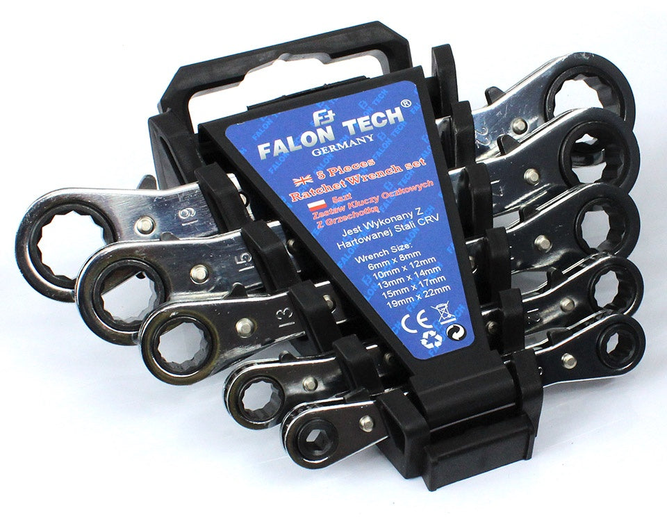 DOUBLE-SIDED RATCHET WRENCH SET | 6X8-19X22 MM | 5 PCS. (1450V)
