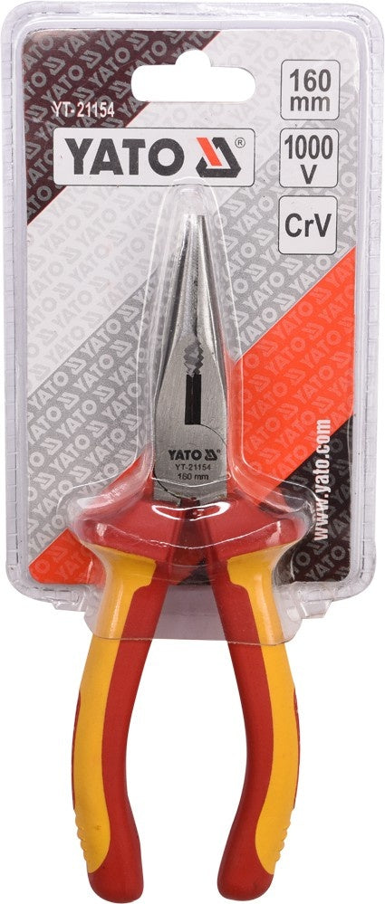 INSULATED LONG NOSE PLIERS 160MM VDE (YT-21154)