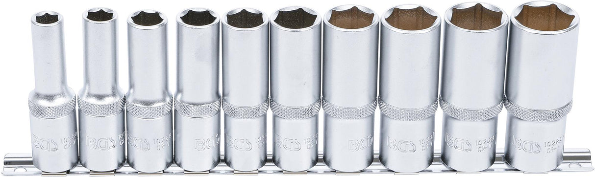 SOCKET SET, HEXAGON, DEEP | 12.5 MM (1/2") DRIVE | INCH SIZES | 10 PCS. (2435)