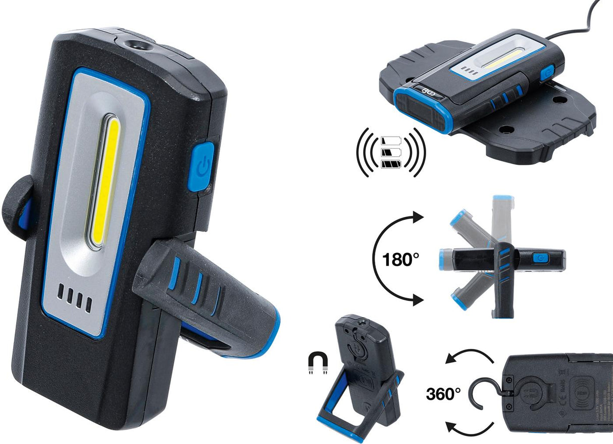 COB LED WORKSHOP LAMP WITH MAGNET AND HOOK | FOLDABLE | WITH WIRELESS CHARGING FUNCTION (85331)