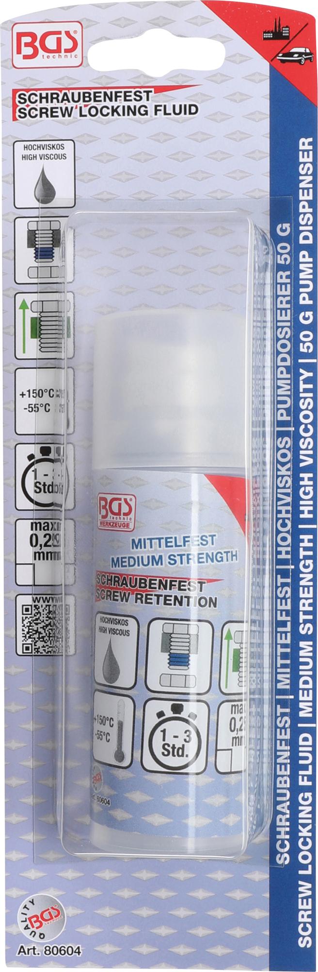 THREAD-LOCKING FLUID | MEDIUM STRENGTH | HIGH VISCOSITY | 50 G PUMP DISPENSER (80604)