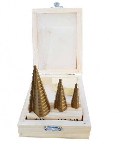 STEP DRILL BITS FOR HOLE ENLARGEMENT | 4-32 MM | 3 PCS. (EB-4345)