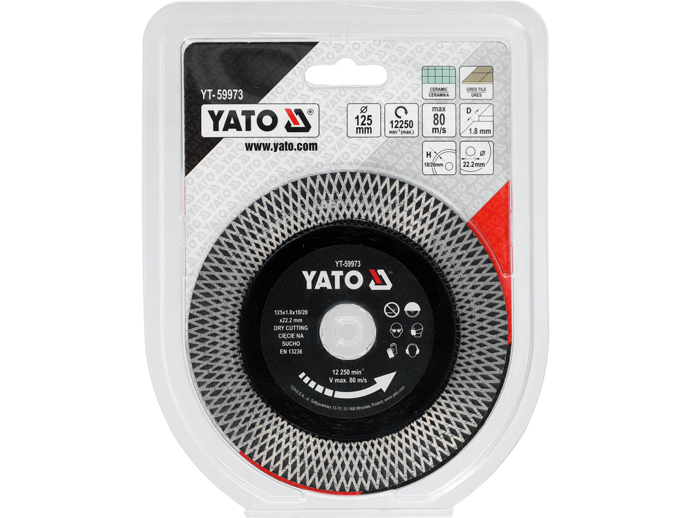 DIAMOND BLADE FOR CERAMIC TILES 125X20X10X22.23MM (YT-59973)