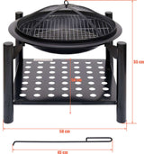 STEEL STOVE | GRATE | WITH FIREWOOD HOLDER | 50 CM (99713)