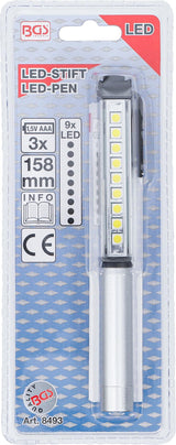 ALUMINIUM LED PEN WITH 9 LEDS (8493)