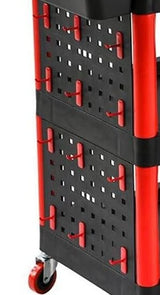 WORKSHOP TROLLEY | 3-LEVEL COMPOSITE WITH PARTS STORAGE | + 2 PERFORATIONS WITH 8 HOOKS (WT3P)