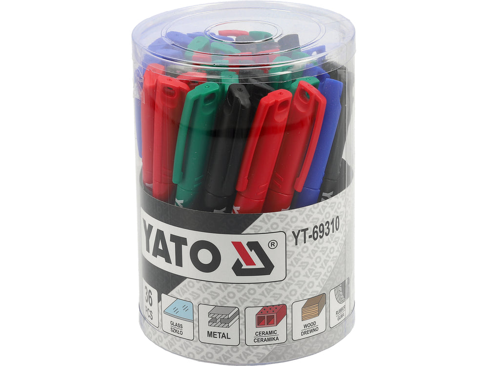 TECHNICAL MARKERS SET 36 PCS / BLACK-GREEN-RED-BLUE (YT-69310)