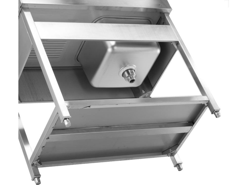 STAINLESS STEEL TABLE WITH SINK | 100 X 60 CM (YG-30900)