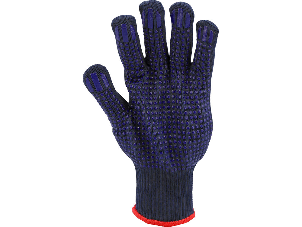 COTTON-POLYESTER GLOVES, PVC DOTS, "PSD" (74104)