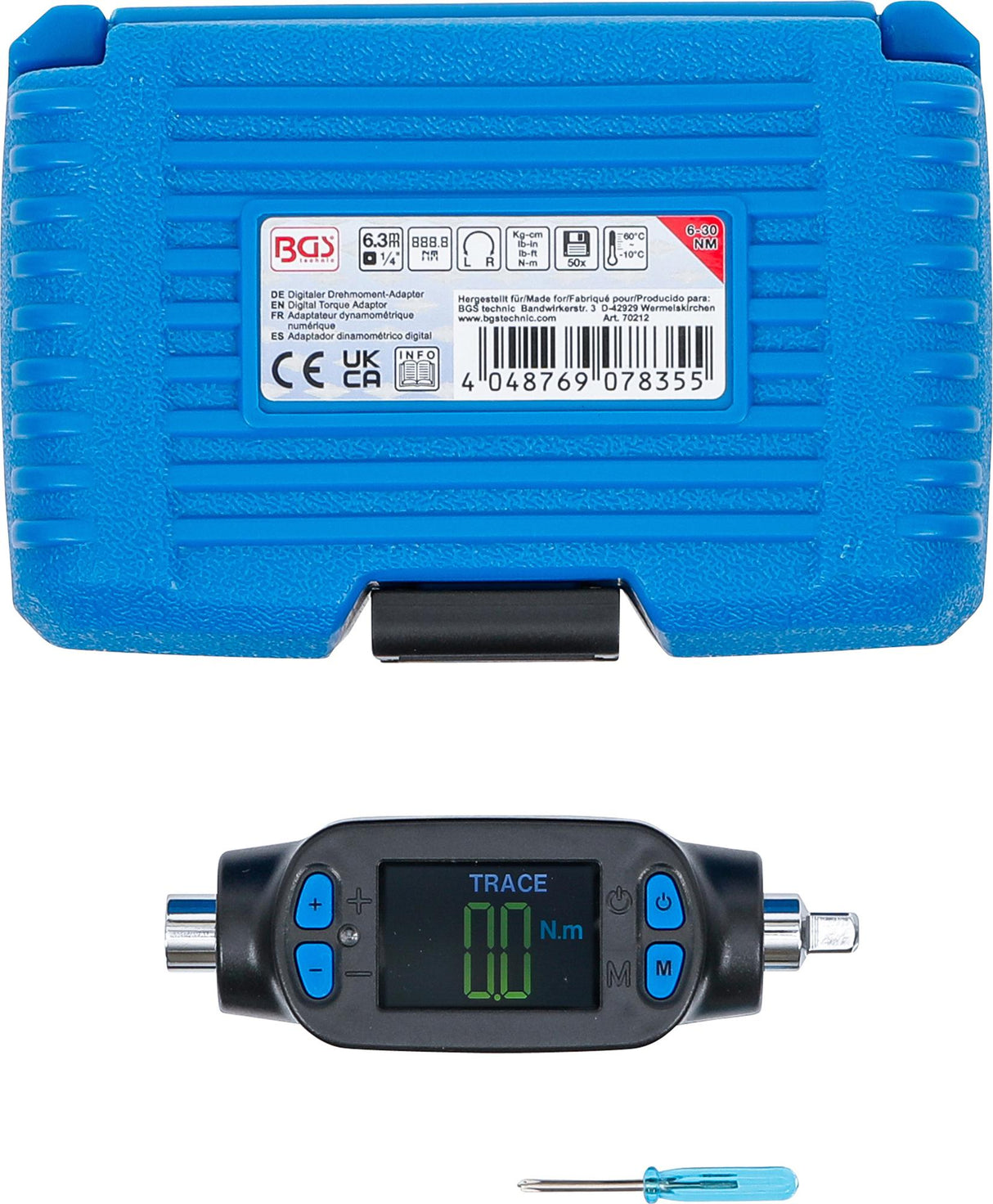 DIGITAL TORQUE ADAPTOR | 6.3 MM (1/4") | 6 - 30 NM (70212)