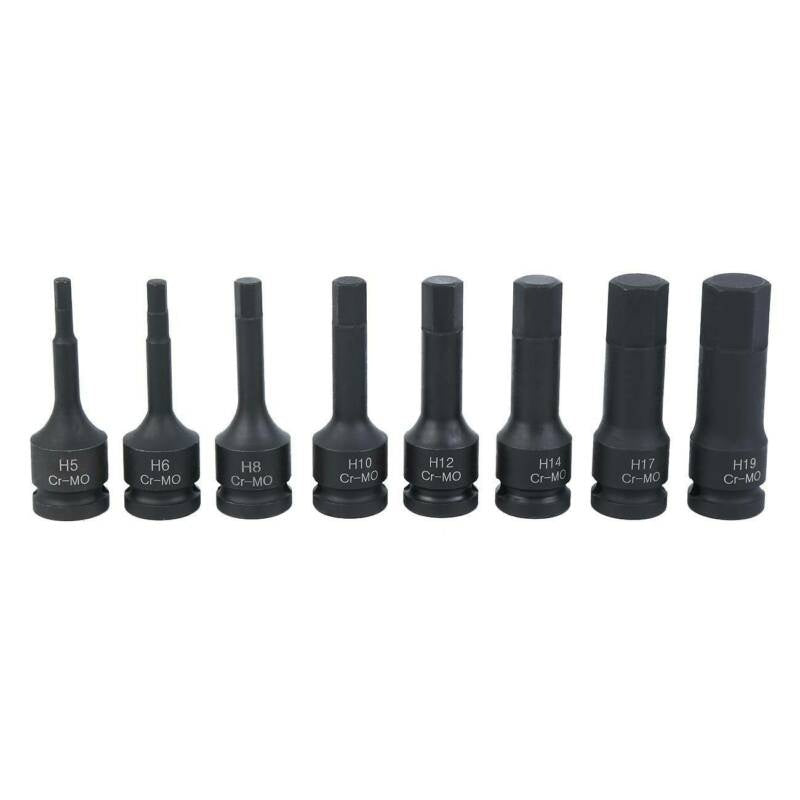 IMPACT BITS | 12.5 MM (1/2") | HEX | 5 - 19 MM | 8 PCS. (S1100)
