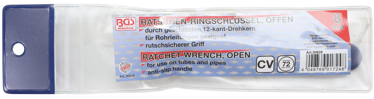 RATCHET RING SPANNER | OPEN | 8 MM (30828)
