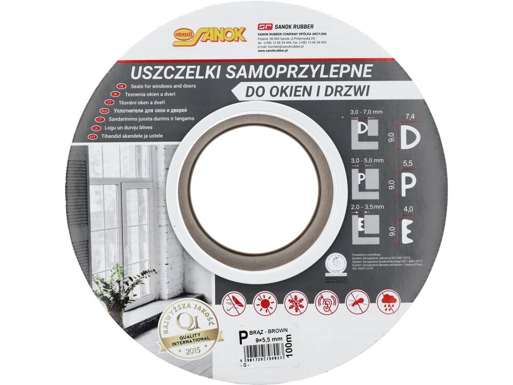 SEAL F.WINDOWS&DOORS EPDM T.P BROWN 100M (76766)