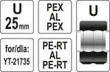SPARE DIES FOR YT-21735 TYPE U 25MM (YT-21742)