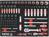 TOOLBOX: SOCKETS | RATCHETS | EXTENSIONS | 1/4" + 1/2" | 92 PCS (YT-55490)