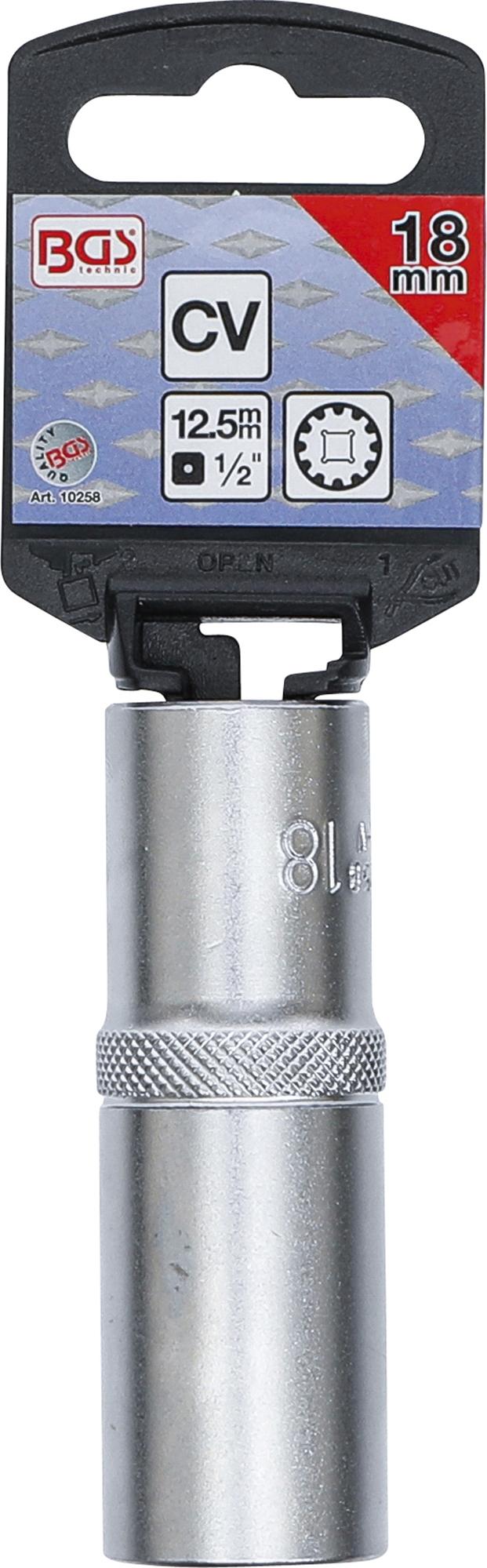 SOCKET, GEAR LOCK, DEEP | 12.5 MM (1/2") DRIVE | 18 MM (10258)
