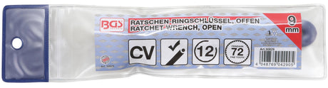 RATCHET RING SPANNER | OPEN | 9 MM (30829)