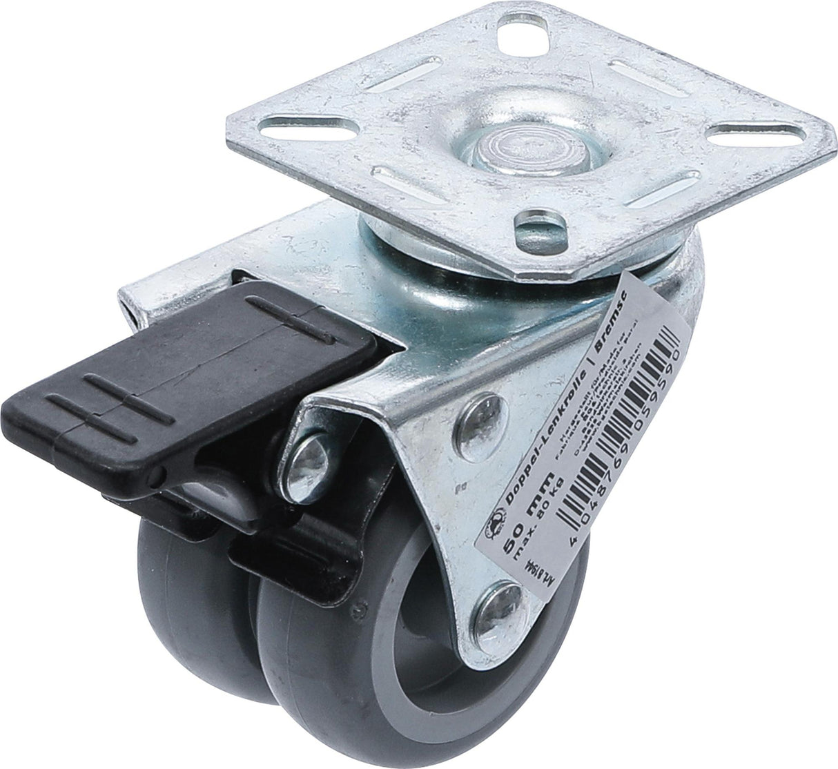 DOUBLE-SWIVEL-CASTOR, STEERABLE | WITH BRAKE | Ø 50 MM (81944)
