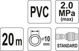 AIR HOSE PVC W. COUPLING 10MM X 20M (YT-24225)