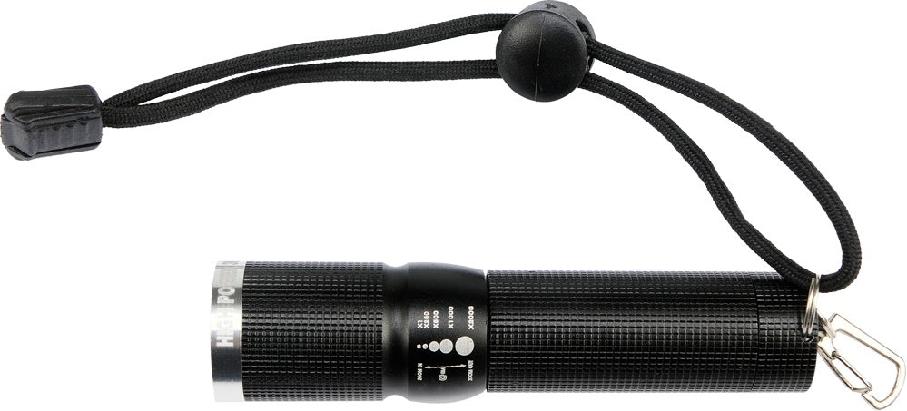METAL TORCH W. LED DIODE, BLACK (YT-08571)